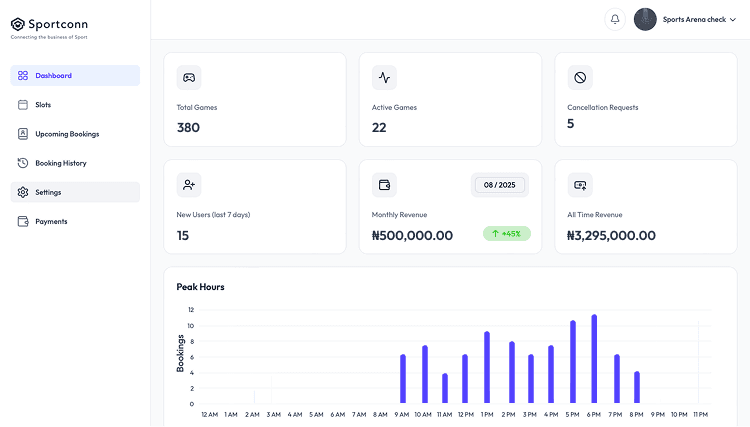 Sportconn Dashboard